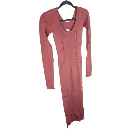 Helsa Scarlet Maxi Knit Dress Long Sleeve Minimalist Quiet Luxury Rose Pink XS - Picture 5 of 12